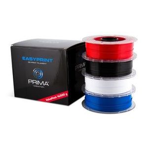 EasyPrint PLA Value Pack Standard - 1.75mm - 4x 500 g (Total 2 kg) - White, Black, Red, Blue