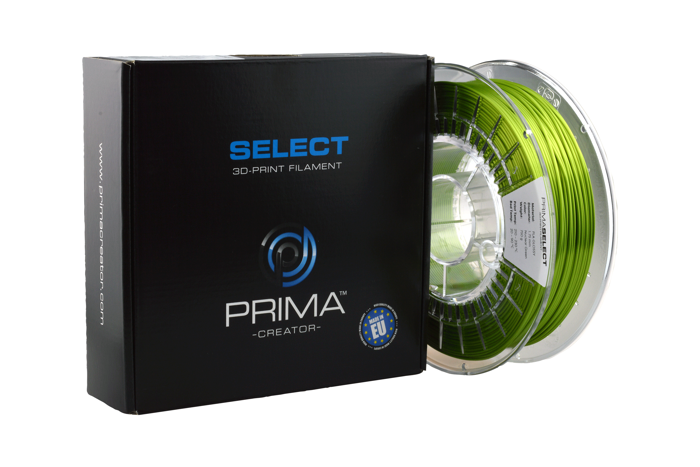 PRIMASELECT PLA GLOSSY - 1.75MM - 750 G - NUCLEAR GREEN - Grön