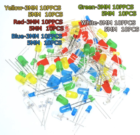 Led lampor kit olika färger - 100st