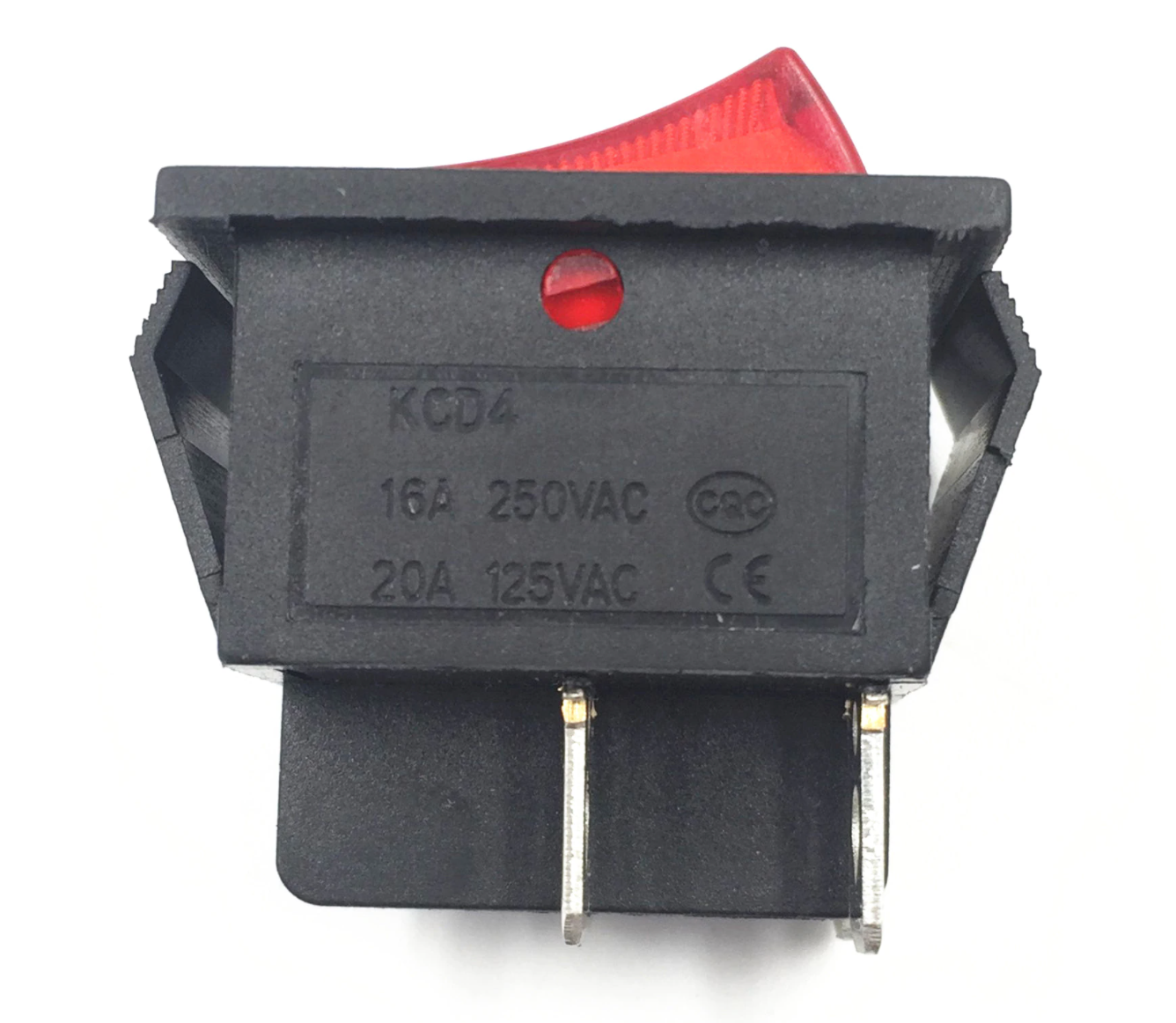 Power Switch I/O 4 Pins With Light 16A 250VAC 20A 125VAC KCD4 DPST Rocker Latching